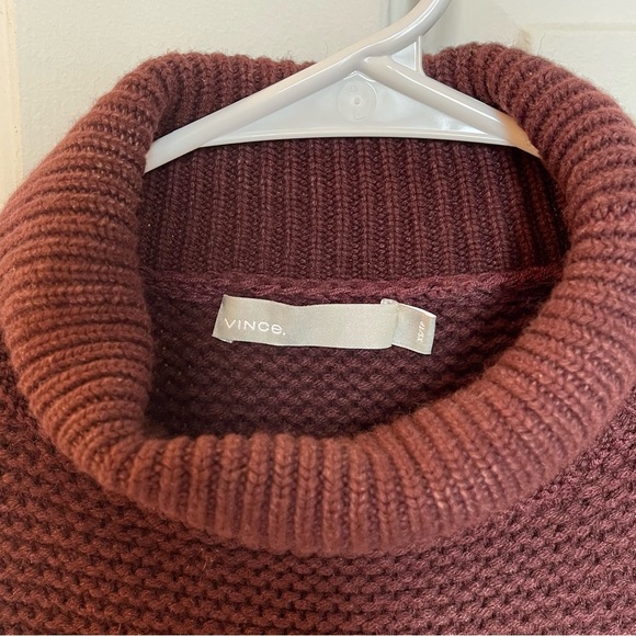 VINCE Women’s Cashmere & Wool Cowl Neck Sweater in Cordovan - Picture 7 of 11